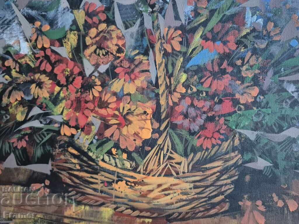 Livrarea Yordan Yordanov Natură moartă Flori circa 2005. Culori de ulei