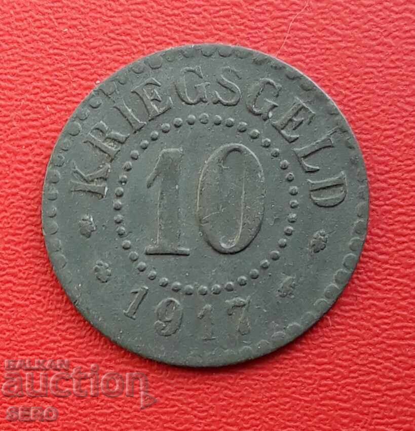 Germania-Brandenburg-Frankfurt pe Oder-10 Pfennig 1917 Germania-Brandenburg-Frankfurt pe Oder-10 Pfennig 1917