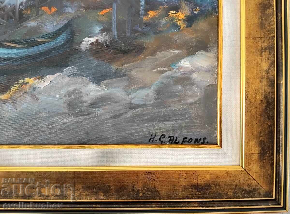 Ελαιογραφία σε καμβά του H. G. ALFONS - 5