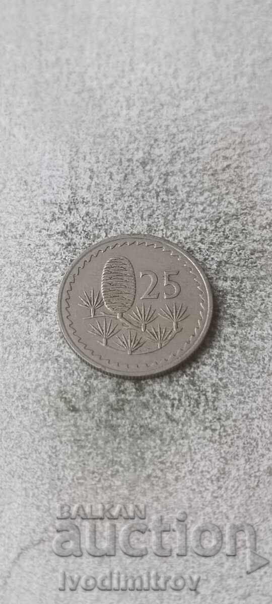 Cyprus 25 cents 1963
