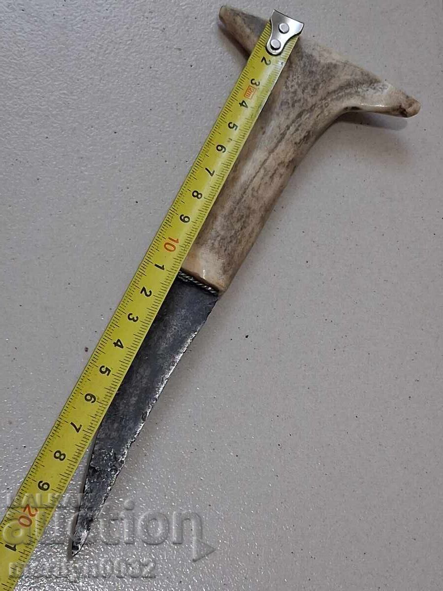 Cuțit de cioban fără teacă, plăsele din corn de cerb, camă, akulak - 5 Cuțit de cioban fără teacă, plăsele din corn de cerb, camă, akulak - 5