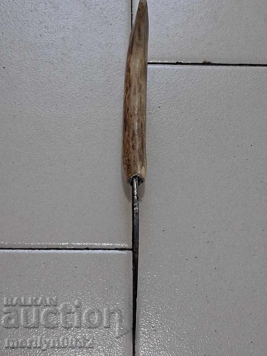 Cuțit de cioban fără teacă, plăsele din corn de cerb, camă, akulak - 7 Cuțit de cioban fără teacă, plăsele din corn de cerb, camă, akulak - 7