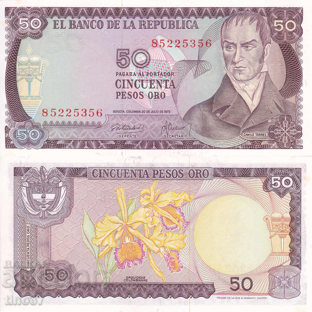 tino37- ΚΟΛΟΜΒΙΑ - 50 PESOS ORO - 1973 - UNC