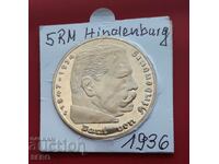 Medal-Germany-replica of 5 marks 1936-gilded