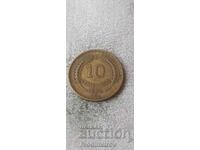 Чили 10 сентимос 1962