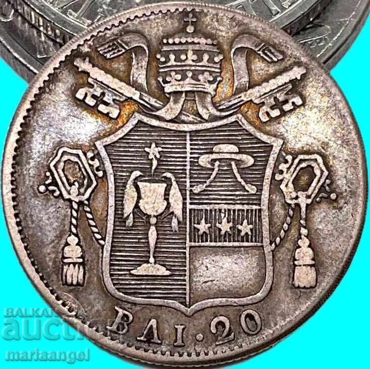 Βατικανό 20 bajocchi 1834 ασήμι - 6