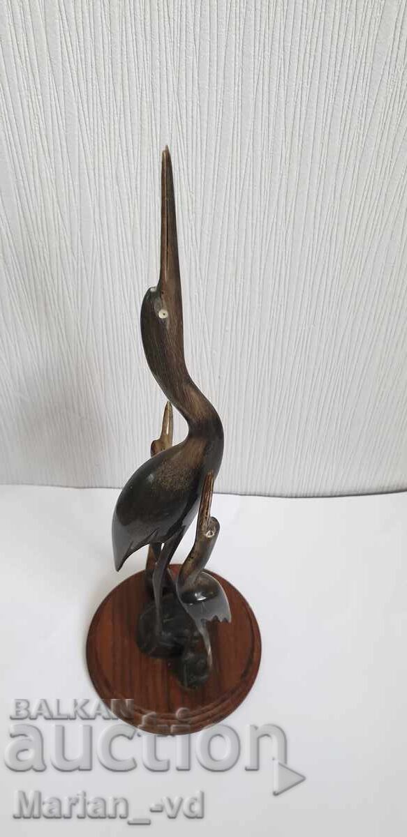 Statuetă lucrată manual din corn de bivol reprezentând stârci - 5 Statuetă lucrată manual din corn de bivol reprezentând stârci - 5