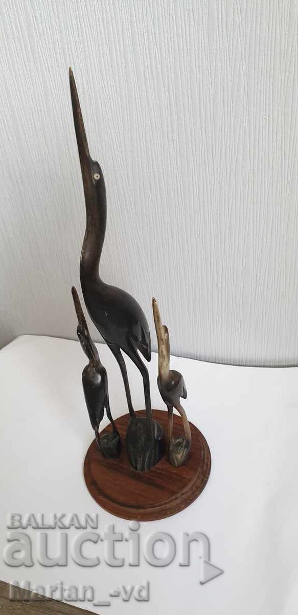 Statuetă lucrată manual din corn de bivol reprezentând stârci - 7 Statuetă lucrată manual din corn de bivol reprezentând stârci - 7