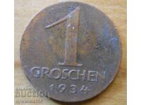 1 groș 1934 - Austria
