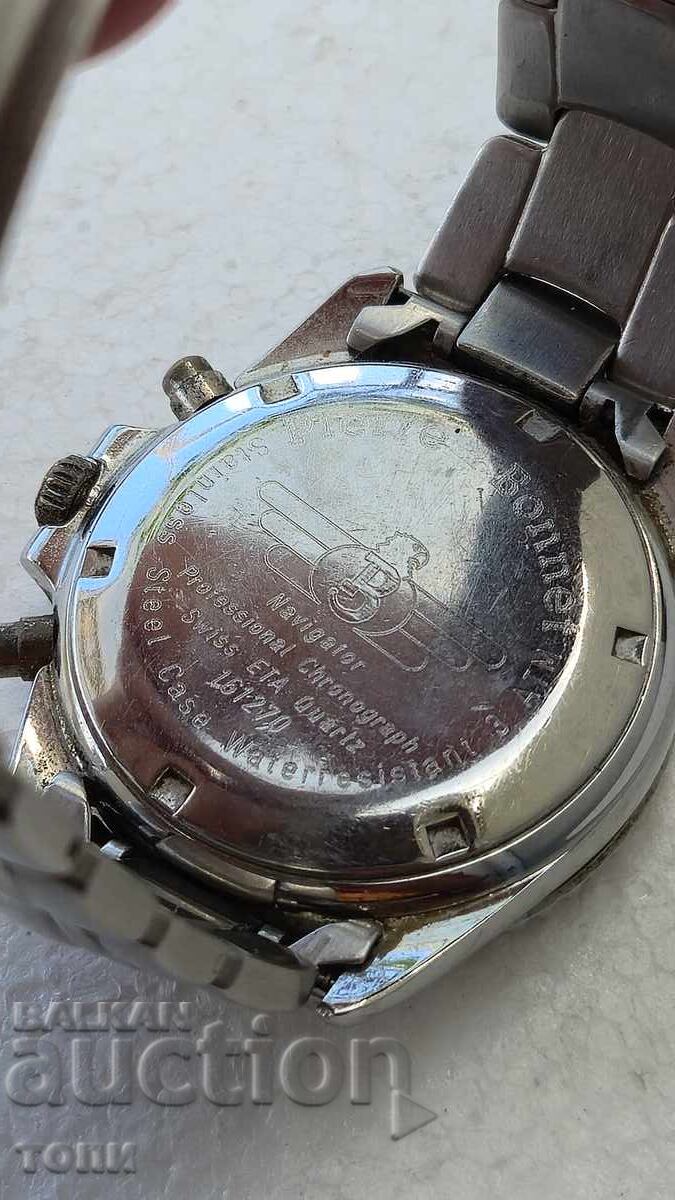 PIERRE BONNET CHRONOGRAPH QUARTZ RARE WORKING NO WARRANTY - 5 PIERRE BONNET CHRONOGRAPH QUARTZ RARE WORKING NO WARRANTY - 5
