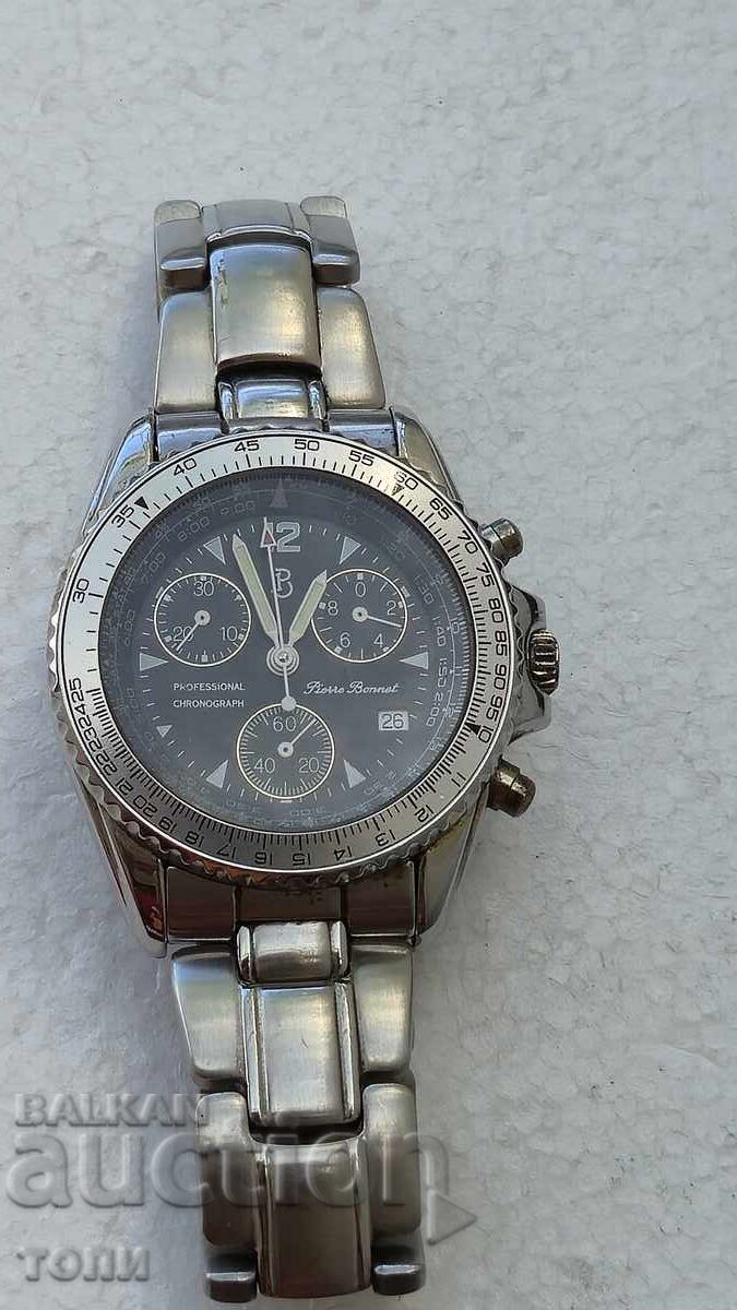 PIERRE BONNET CHRONOGRAPH QUARTZ RARE WORKING NO WARRANTY PIERRE BONNET CHRONOGRAPH QUARTZ RARE WORKING NO WARRANTY