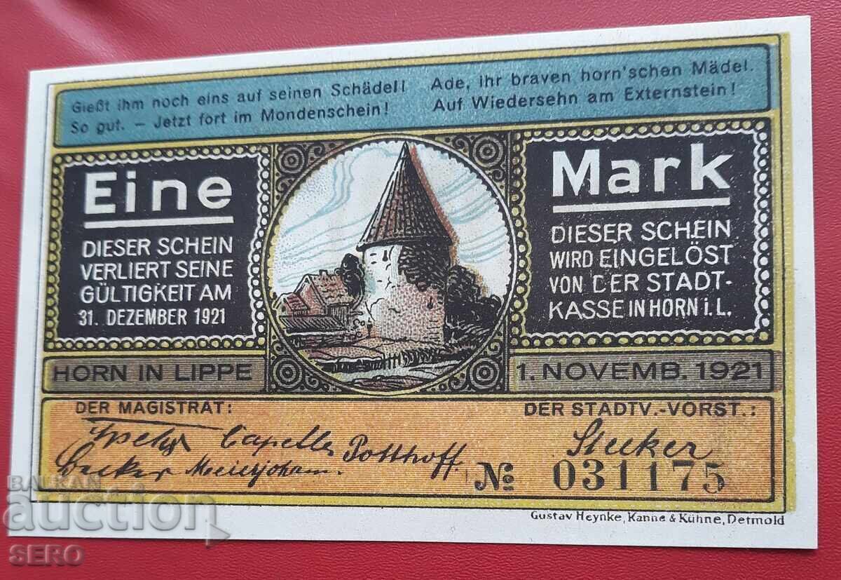 Banknote - Germany - North Rhine-Westphalia - Horn - 1 Mark 1921
