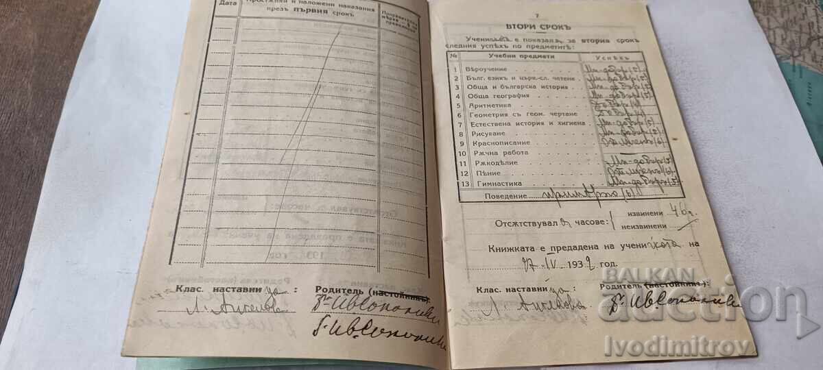 Student Record Book I People's Mixed Junior High School St. Kl. Ohridski - 5