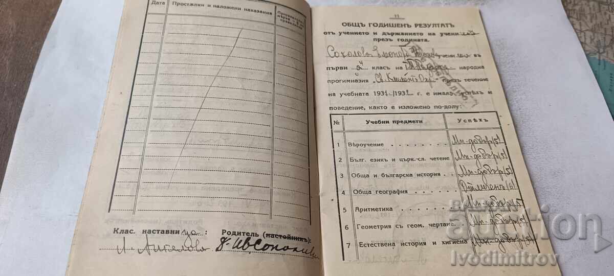 Student Record Book I People's Mixed Junior High School St. Kl. Ohridski - 6