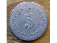 5 Pfennig 1874 - Germania (F)