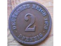 2 Pfennig 1876 - Γερμανία (Α)