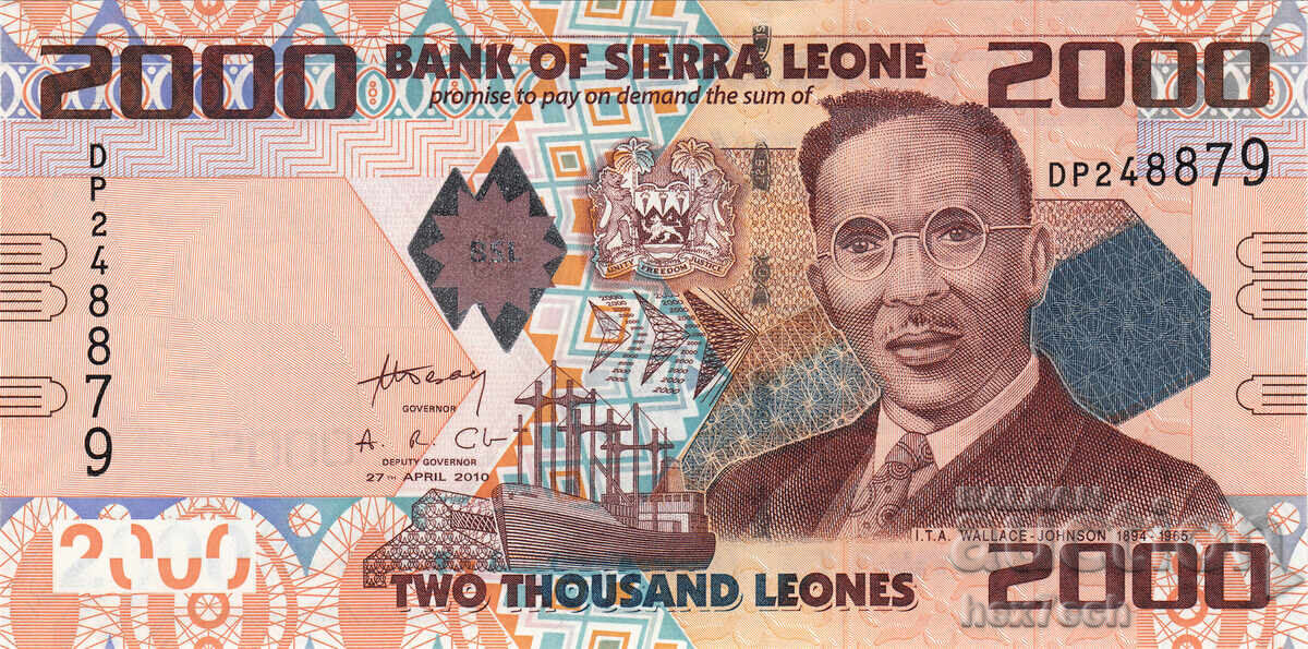 ❤️ ⭐ Сиера Леоне 2010 2000 леонес UNC нова ⭐ ❤️ с цена € 2.49 | 4.87 лв.