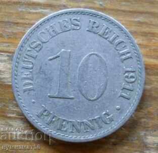 10 Pfennig 1911 - Germania ( A )
