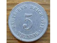 5 Pfennig 1911 - Germania (A)