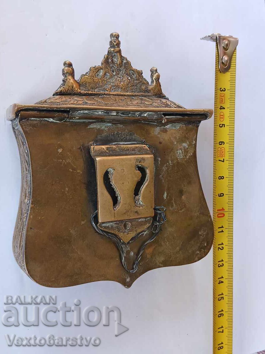 PULBERNIȚĂ, CARTUȘIERĂ, TEACĂ PENTRU CARTUȘE - BRONZ - SEC. XIX - 6