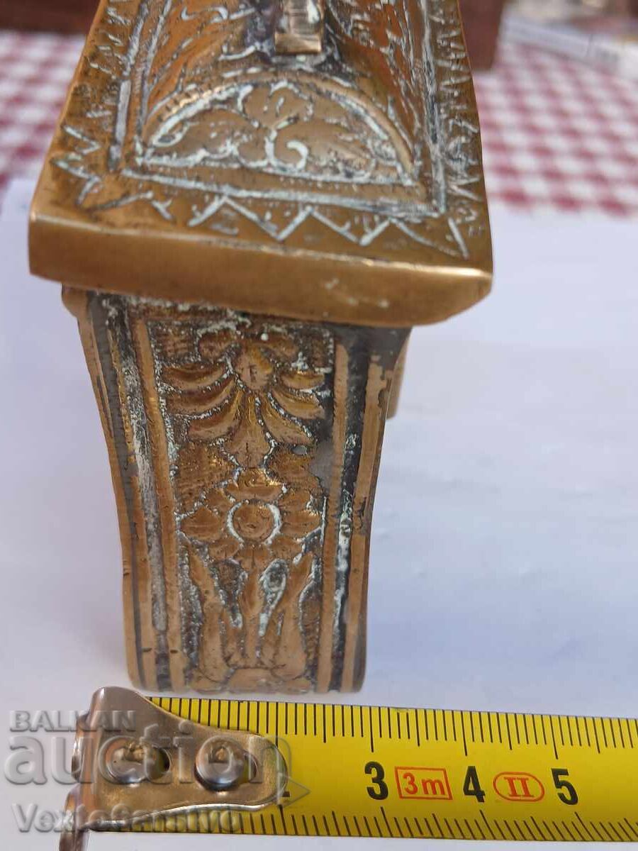 PULBERNIȚĂ, CARTUȘIERĂ, TEACĂ PENTRU CARTUȘE - BRONZ - SEC. XIX - 7