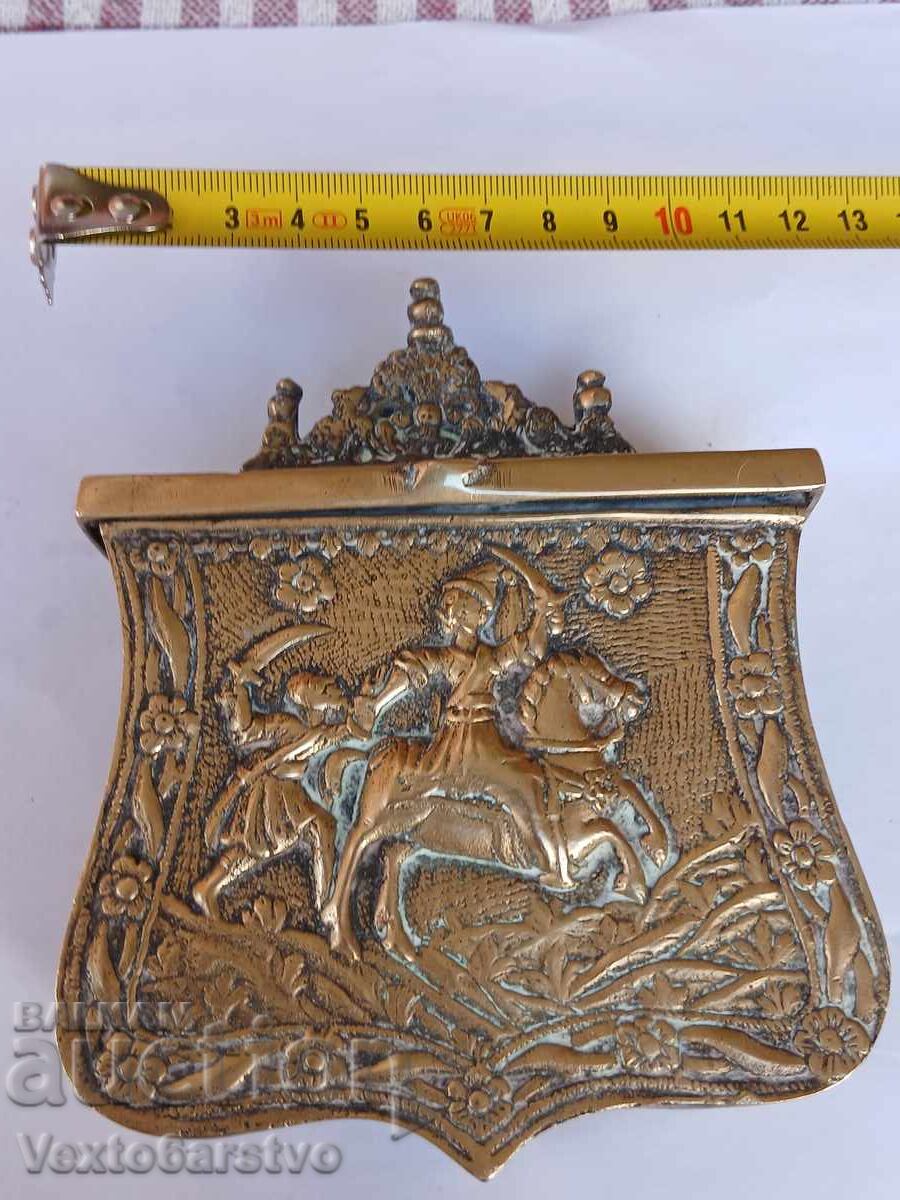 PULBERNIȚĂ, CARTUȘIERĂ, TEACĂ PENTRU CARTUȘE - BRONZ - SEC. XIX