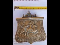 PULBERNIȚĂ, CARTUȘIERĂ, TEACĂ PENTRU CARTUȘE - BRONZ - SEC. XIX