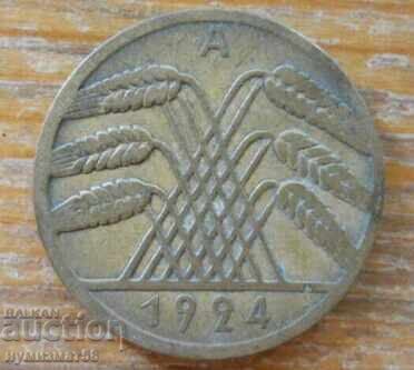 10 Pfennig 1924 - Γερμανία ( A ) με τιμή € 0.50 | 0.98 BGN