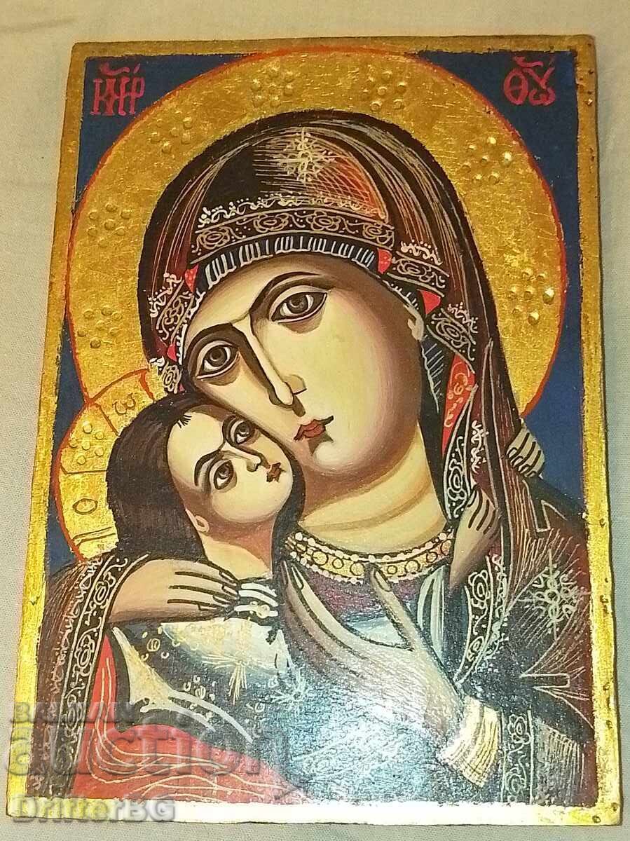 Παράδοση Χειροποίητη αγιογραφία Παναγία Βρεφοκρατούσα (Μονή Ρίλας)