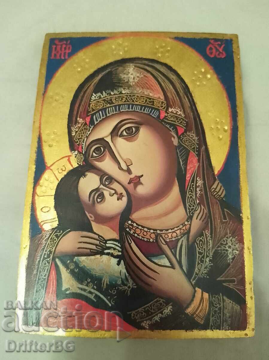 Χειροποίητη αγιογραφία Παναγία Βρεφοκρατούσα (Μονή Ρίλας)