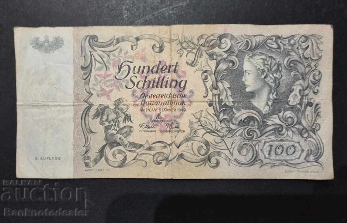 Austria 100 Schilling 1949 Pick 131 Ref 1631 Austria 100 Schilling 1949 Pick 131 Ref 1631