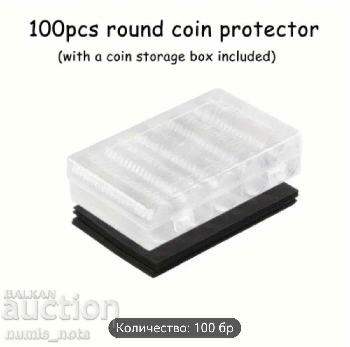 Cutie cu 100 capsule monede - până la 30 mm cu regulator /c - 7