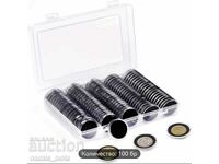 Cutie cu 100 capsule monede - până la 30 mm cu regulator /c