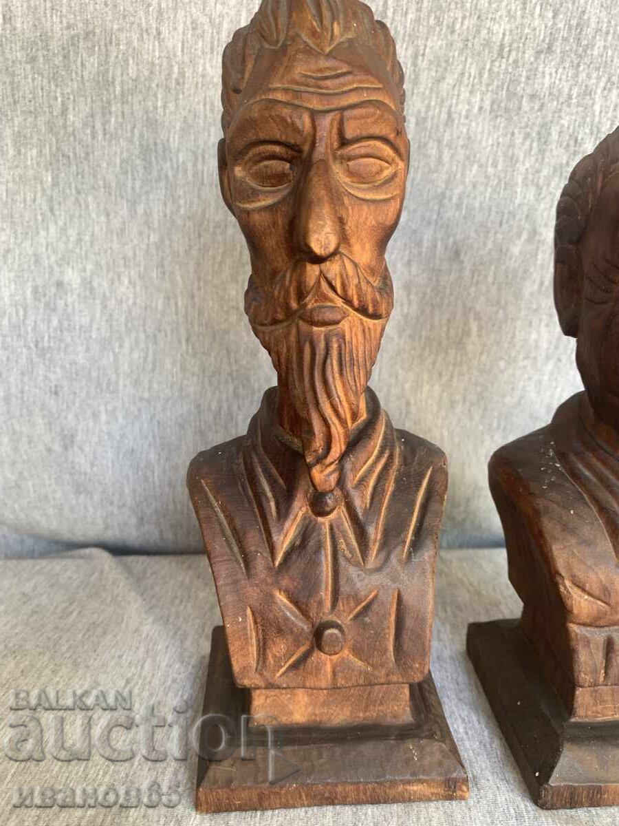 Busturi din lemn lucrate manual Don Quijote și Sancho Panza - 5