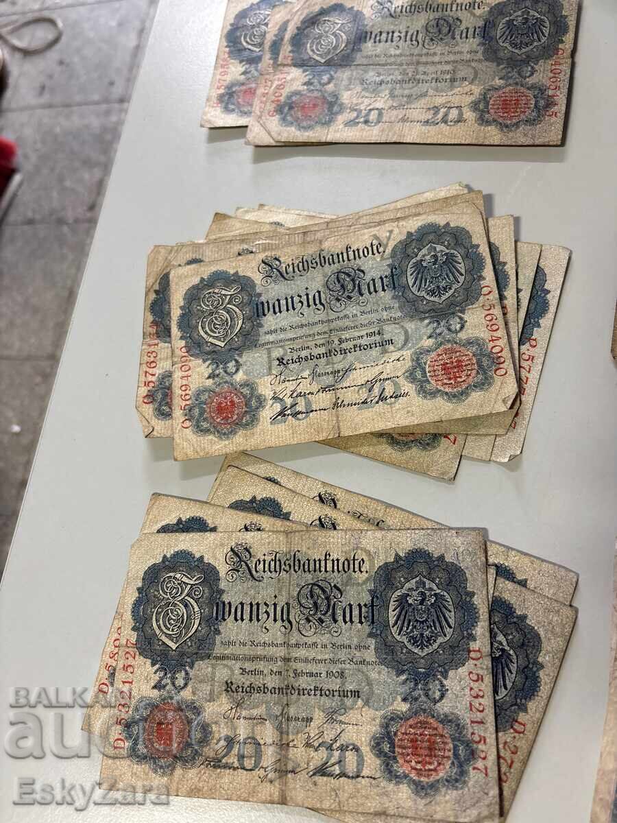 Licitație 38 de bancnote germane vechi din Primul Război Mondial
