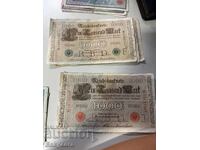 38 παλιά γερμανικά χαρτονομίσματα από τον Α' Παγκόσμιο Πόλεμο