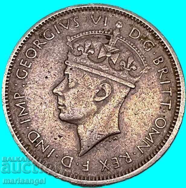 Livrarea Africa de Vest Britanică 3 pence 1947 argint Livrarea Africa de Vest Britanică 3 pence 1947 argint