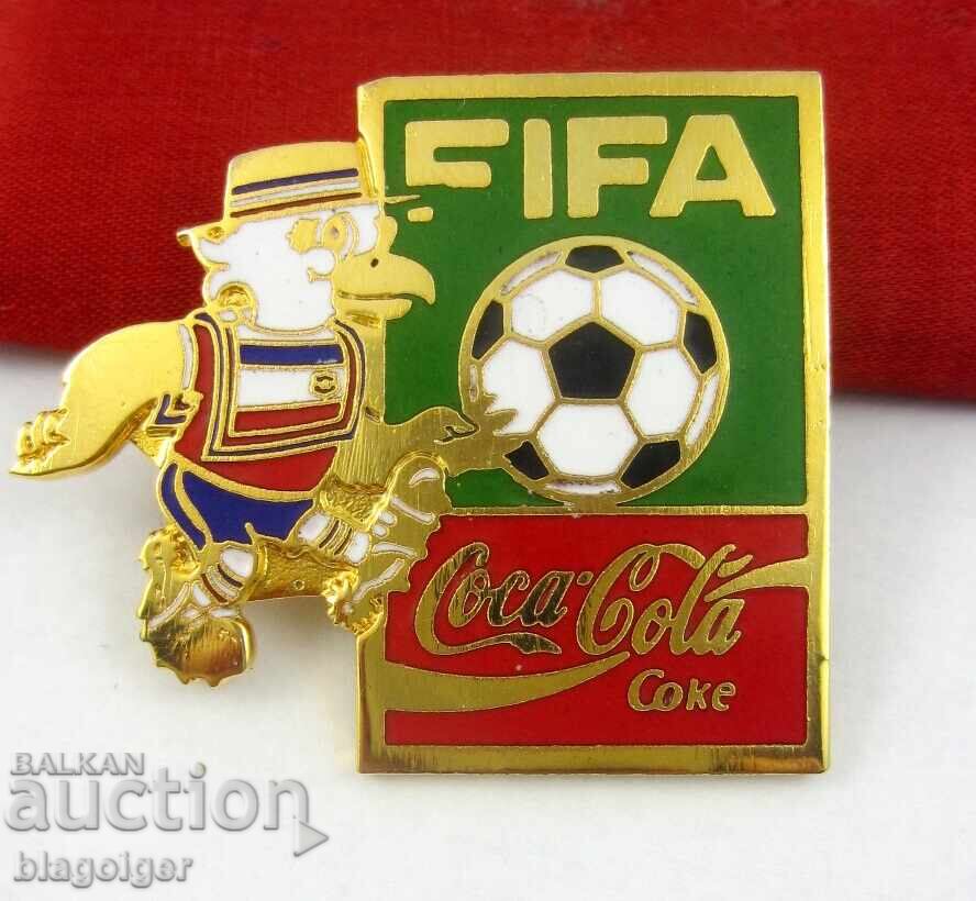Δημοπρασία FIFA-Ποδόσφαιρο-Coca Cola-Διαφημιστική κονκάρδα-Σμάλτο
