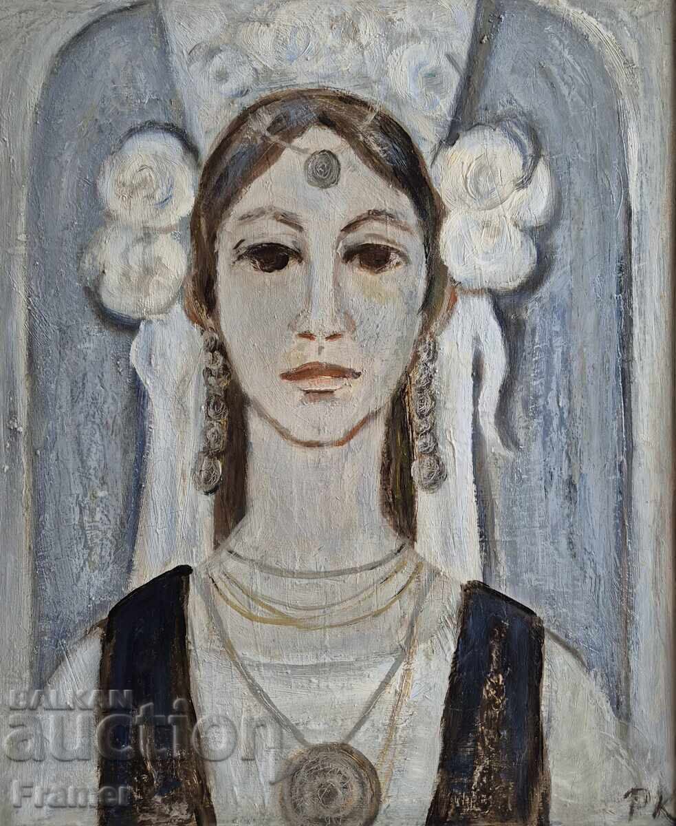 Roksandra Kostova Bulgăroaică-Lazarca ulei circa 1970 cu preț € 1170.00 | 2288.33 BGN