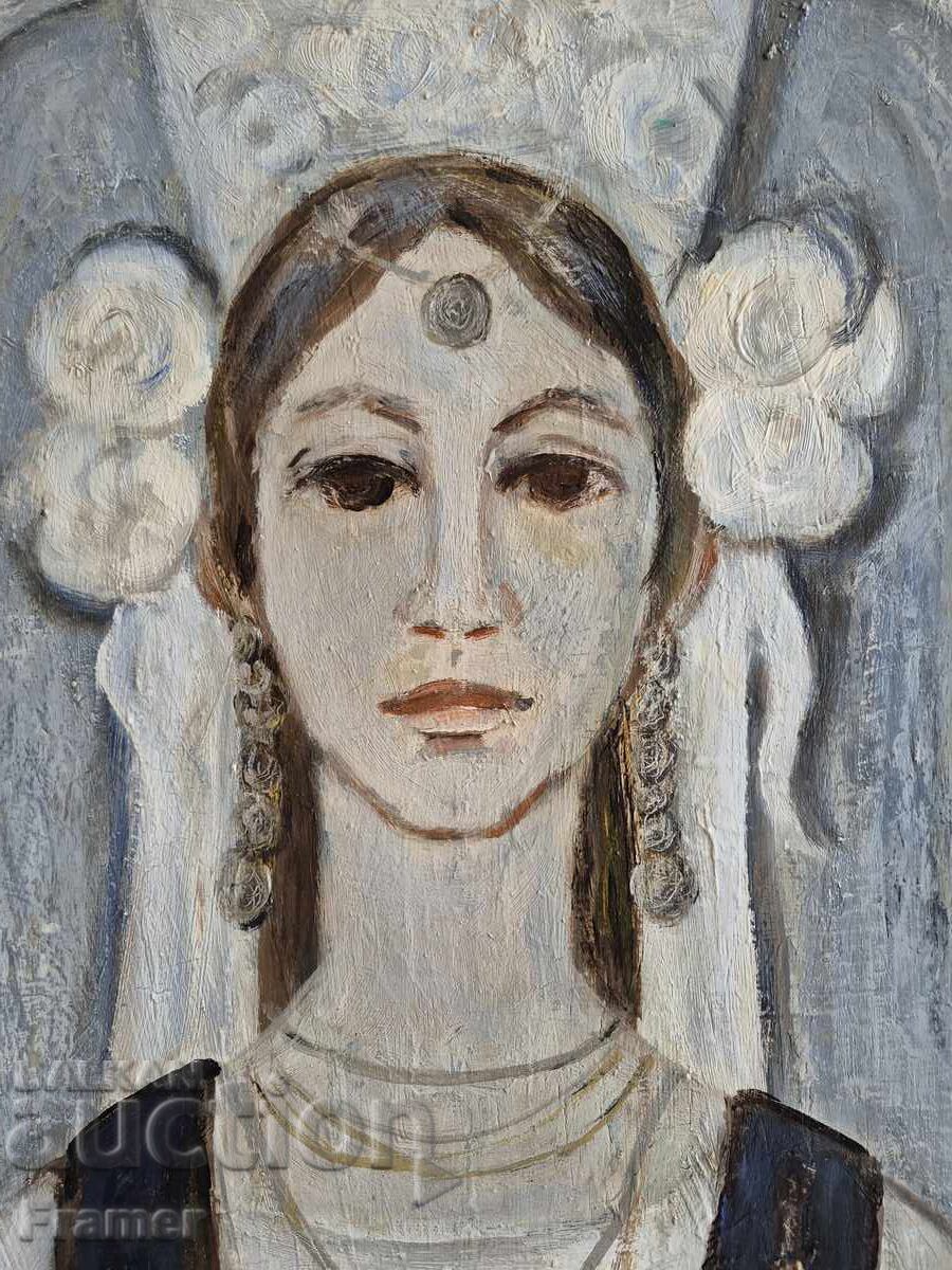Licitație Roksandra Kostova Bulgăroaică-Lazarca ulei circa 1970
