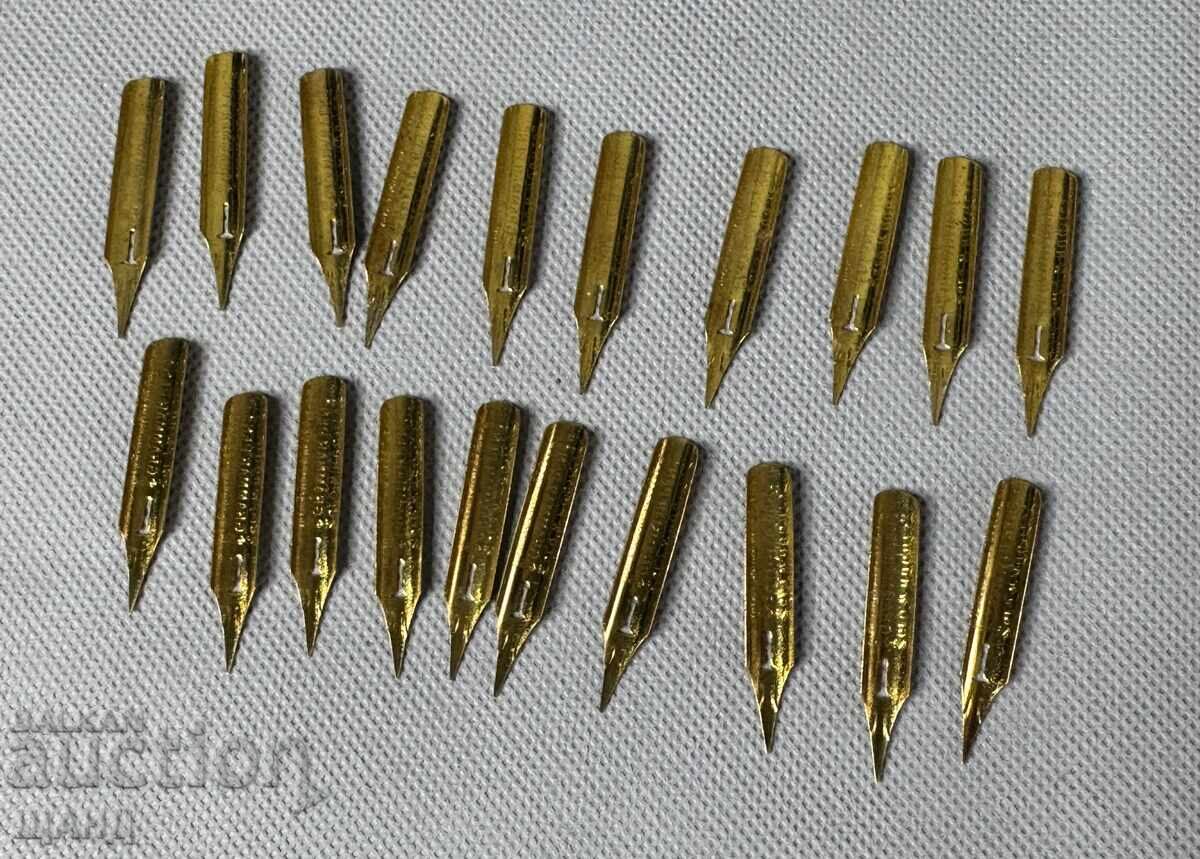 Auction GRAMMAR PENS 20 Old gold-plated nibs for fountain pen Auction GRAMMAR PENS 20 Old gold-plated nibs for fountain pen