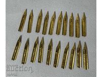 GRAMMAR PENS 20 Old gold-plated nibs for fountain pen