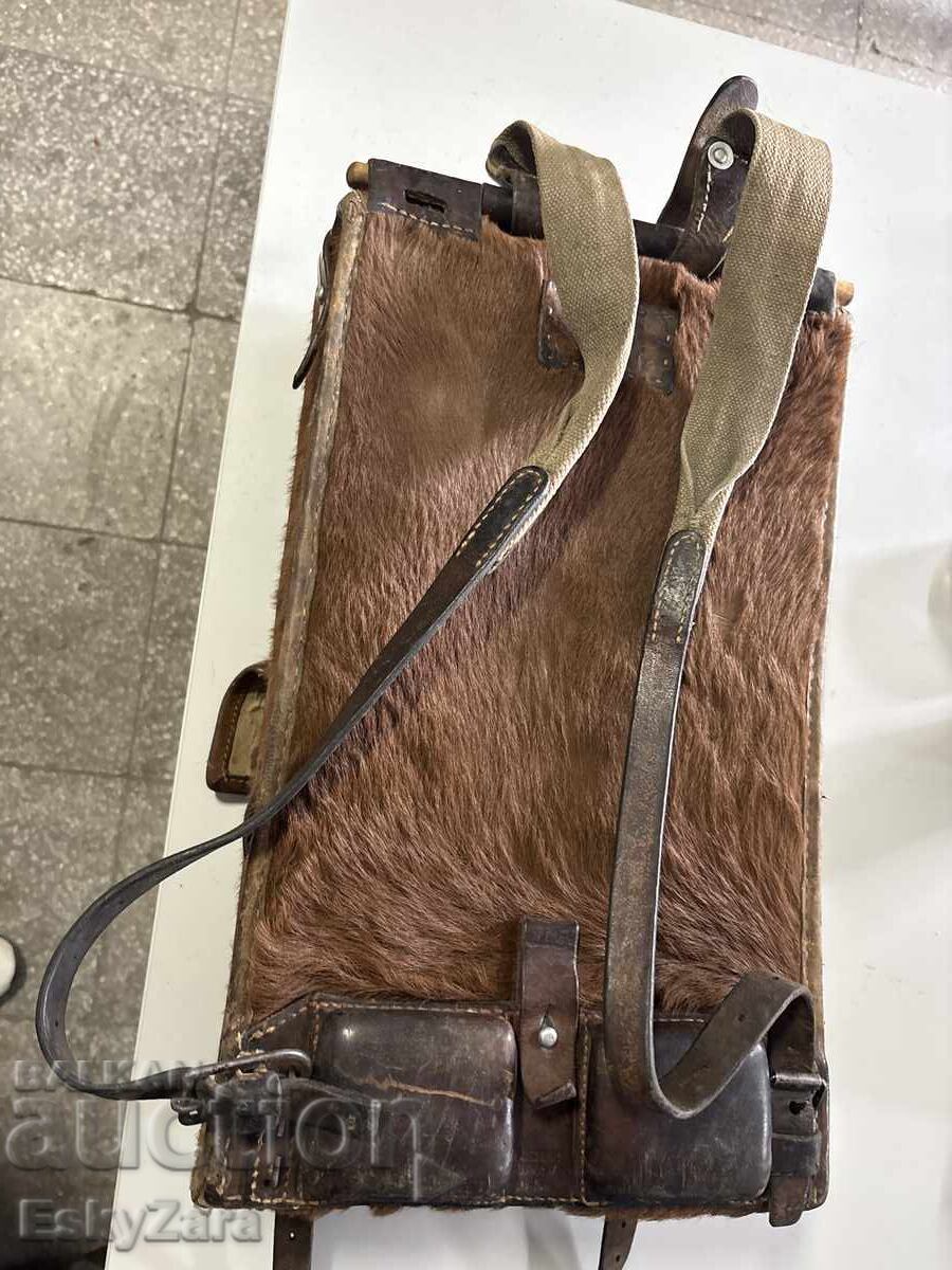 Rucsac militar elvețian original cu blană (Felltornister) - 6
