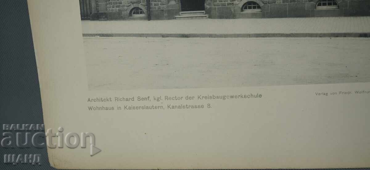 Litografie arhitecturală din Viena din 1900 a unei clădiri rezidențiale (casă) cu preț € 2.60 | 5.09 BGN