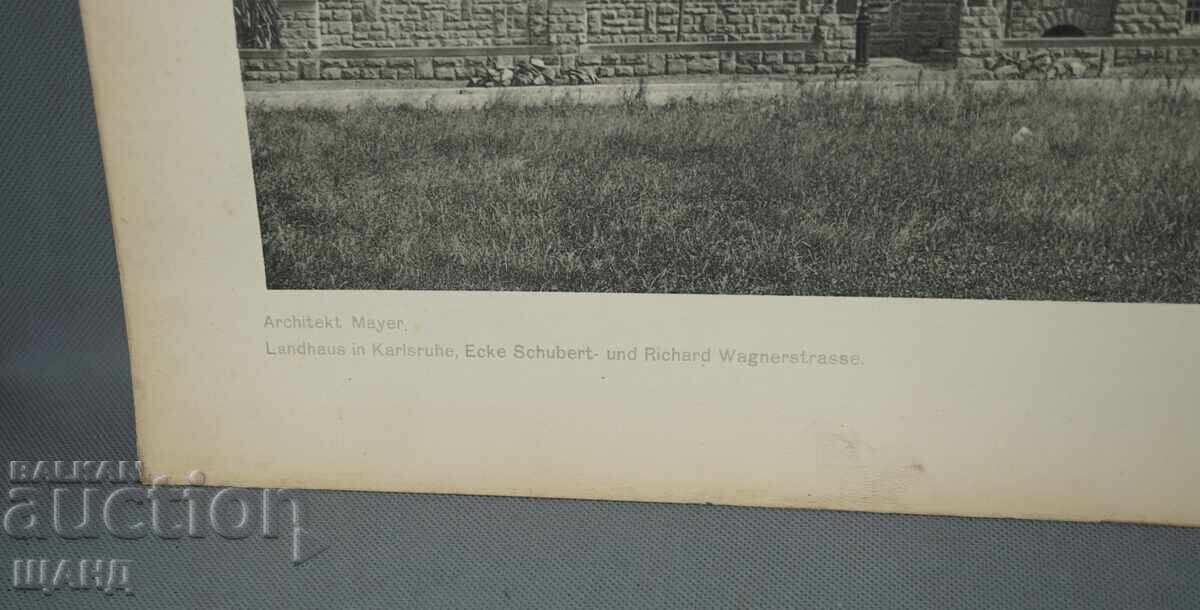 Litografie arhitecturală din Viena din 1900 a unei clădiri rezidențiale (casă) cu preț € 2.60 | 5.09 BGN