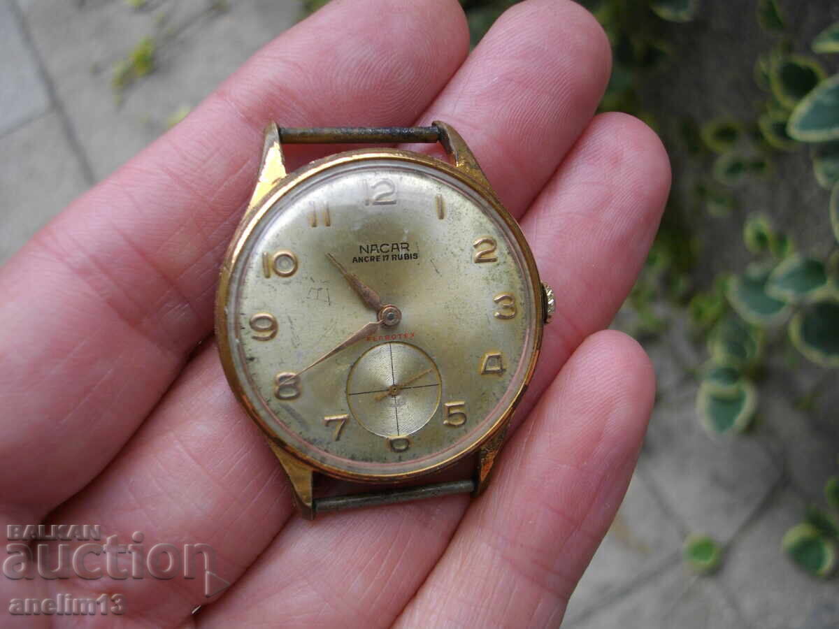 КОЛЕКЦИОНЕРСКИ ПОЗЛАТЕН ЧАСОВНИК NACAR 17 JEWELS SWISS с цена € 55.00 | 107.57 лв.