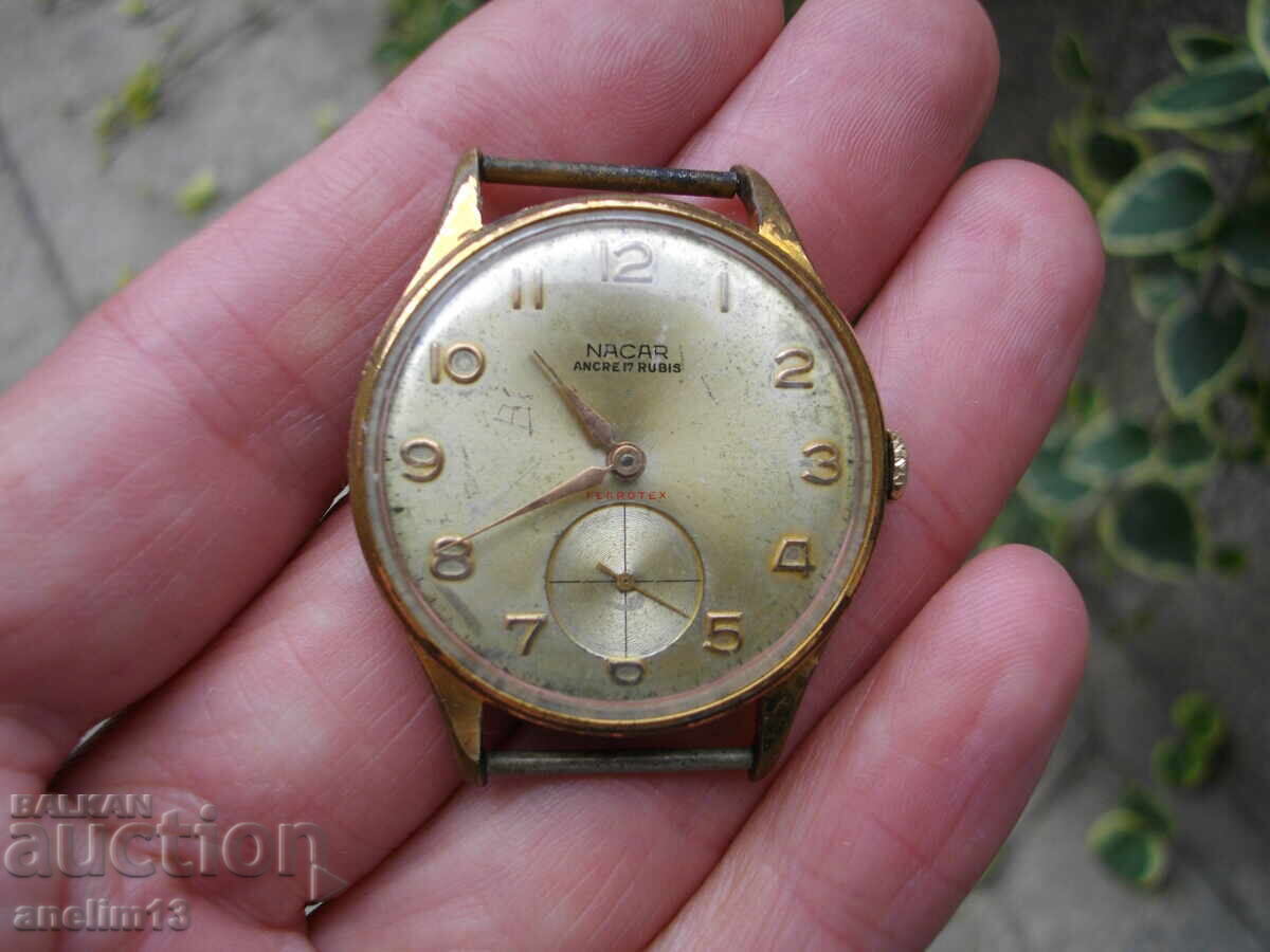 Аукцион КОЛЕКЦИОНЕРСКИ ПОЗЛАТЕН ЧАСОВНИК NACAR 17 JEWELS SWISS