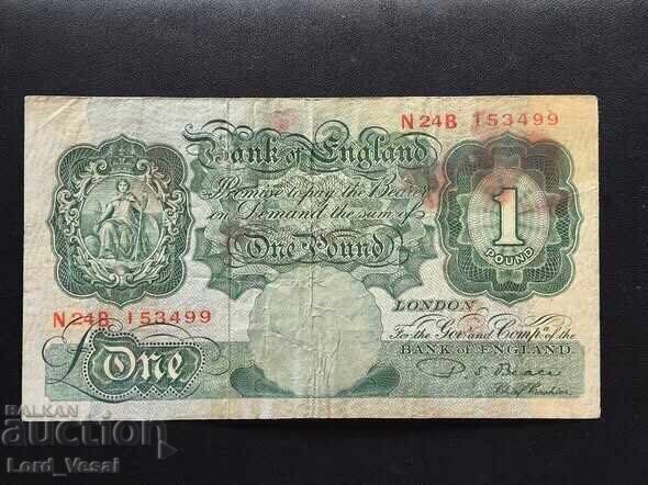 1 Pound (Series A; Britain, with thread) ND (1949-1955)