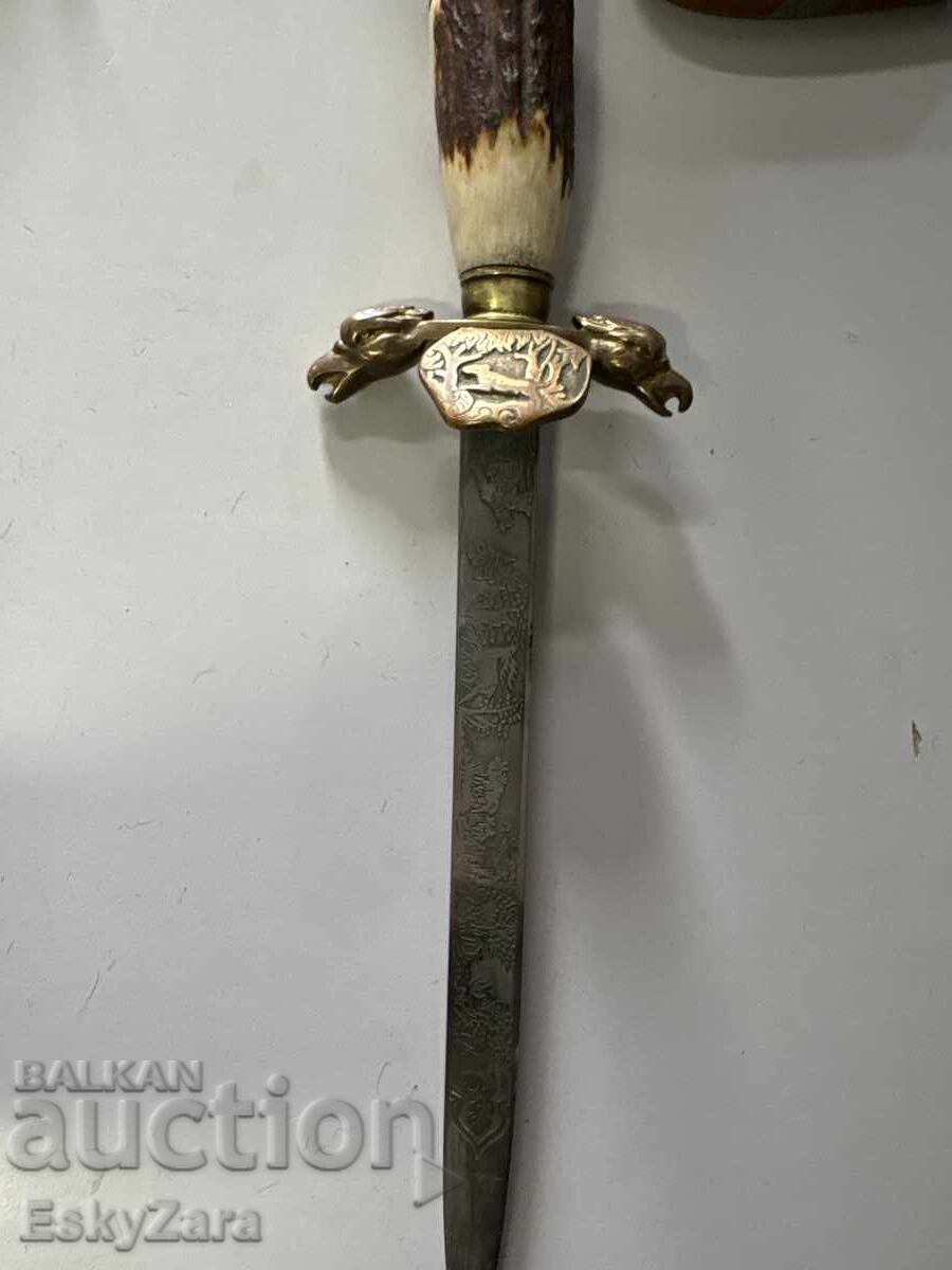 Auction  Authentic hunting dagger Weyersberg & Cie Solingen – deer horn