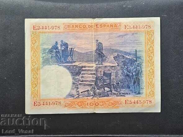 100 Pesetas 1925 XF cu preț € 7.50 | 14.67 BGN